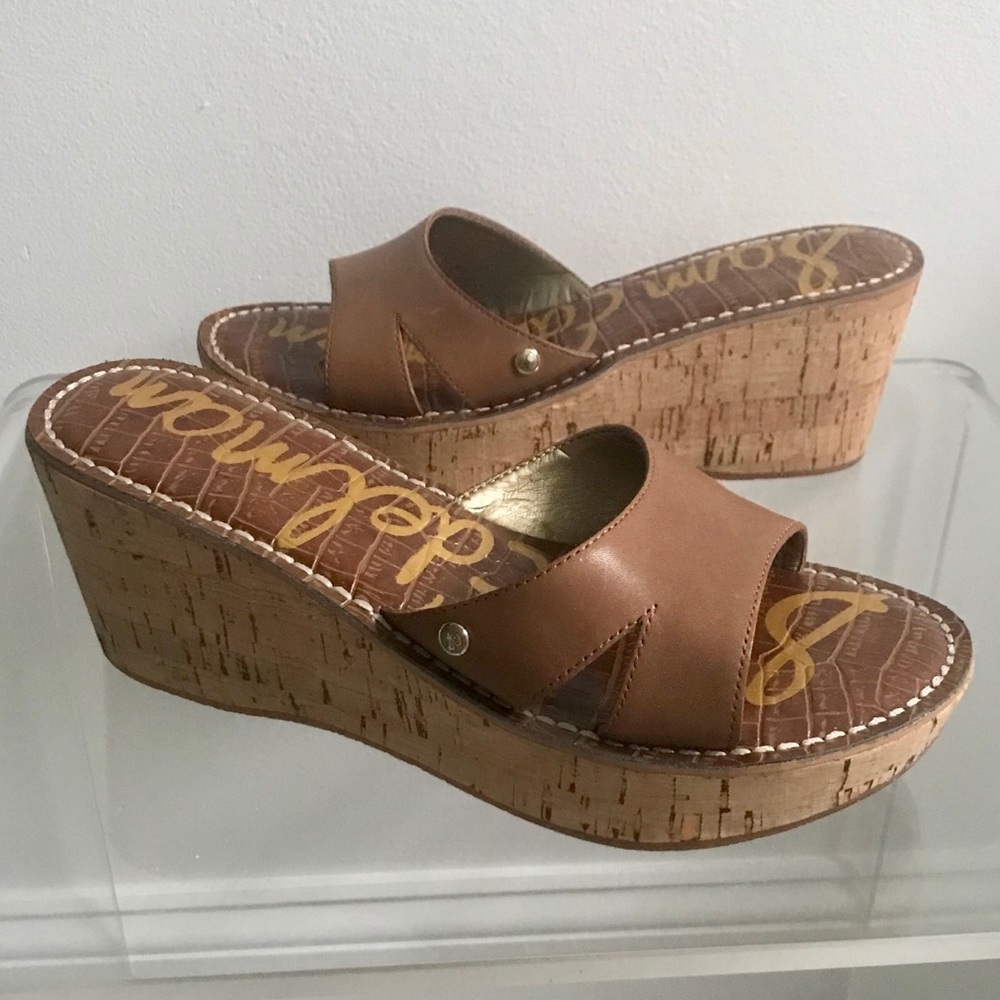NEW Sam Edelman Reid Cork Wedge Sandals Size 7